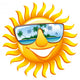 Cheerful Sun in Sunglasses Wall Decal