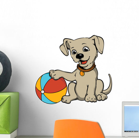 Dog with Beach Ball Wall Decal