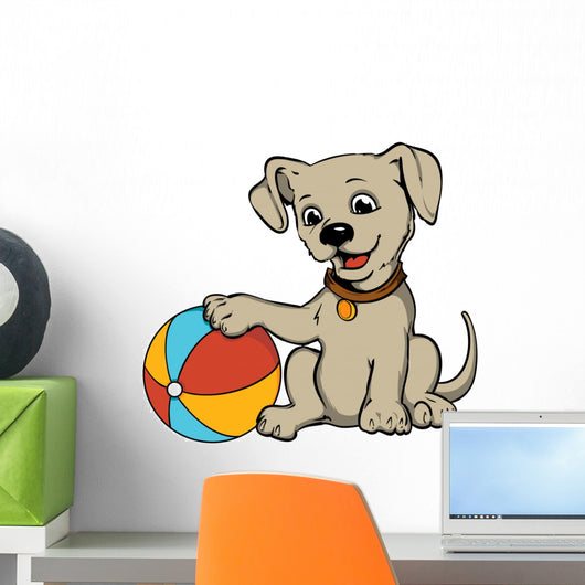 Dog with Beach Ball Wall Decal