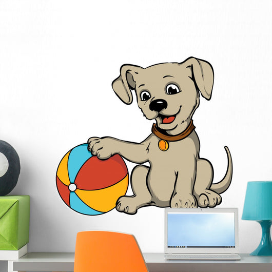 Dog with Beach Ball Wall Decal