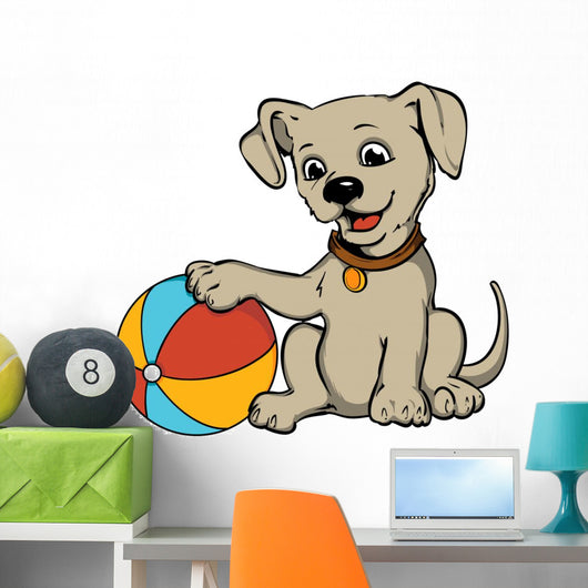 Dog with Beach Ball Wall Decal