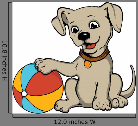Dog with Beach Ball Wall Decal
