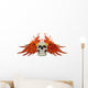 Skull Wings and Flames Wall Decal