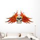 Skull Wings and Flames Wall Decal