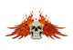 Skull Wings and Flames Wall Decal