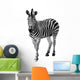 Zebra Isolated on White Background Wall Decal