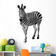Zebra Isolated on White Background Wall Decal