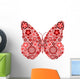 Butterfly Made from Many Various Flowers Wall Decal