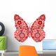 Butterfly Made from Many Various Flowers Wall Decal