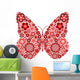 Butterfly Made from Many Various Flowers Wall Decal
