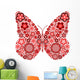 Butterfly Made from Many Various Flowers Wall Decal