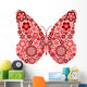 Butterfly Made from Many Various Flowers Wall Decal