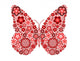 Butterfly Made from Many Various Flowers Wall Decal