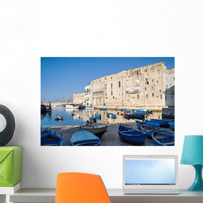 Panoramic Monopoli Seaport Apulia shown on a wall