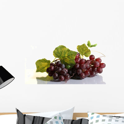 Grape Cluster with Leaves Wall Decal shown on a wall