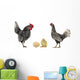 Hen and Cock Wall Mural
