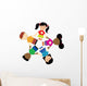 Children Holding Hands in a Circle Wall Decal
