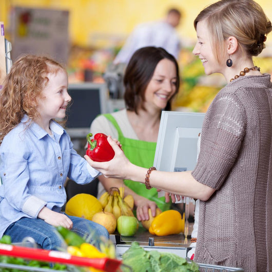Family While Shopping Supermarket