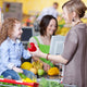 Family While Shopping Supermarket
