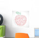 Apple made of equations and formulas - vector illustration Wall Decal