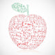 Apple made of equations and formulas - vector illustration Wall Decal