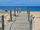 Wooden Boardwalk Ending Beach