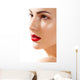 Portrait of beautiful woman purity face with bright lips make-up Wall Mural