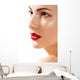 Portrait of beautiful woman purity face with bright lips make-up Wall Mural