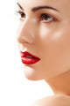 Portrait of beautiful woman purity face with bright lips make-up Wall Mural