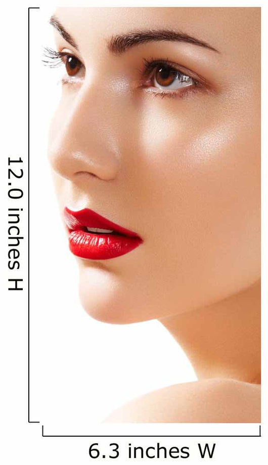 Portrait of beautiful woman purity face with bright lips make-up Wall Mural
