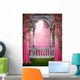 Rose garden with curtains Wall Mural