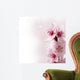 peach flowers with pink gradient background Wall Mural