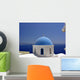 Santorini Blue Dome Church Wall Mural