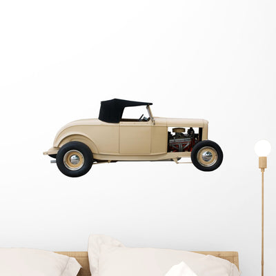 Tan Open Wheel Hotrod shown on a wall