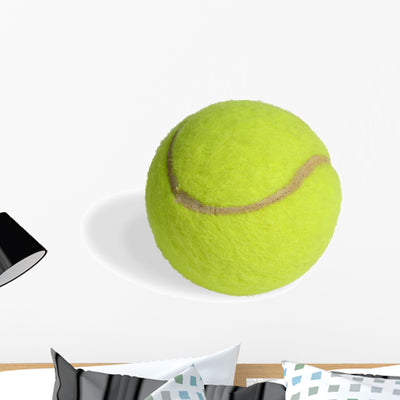Tennis Ball Wall Decal shown on a wall