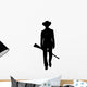 cowboy with winchester black silhouette isolate Wall Decal