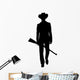 cowboy with winchester black silhouette isolate Wall Decal