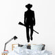 cowboy with winchester black silhouette isolate Wall Decal