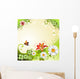 Springtime Background With Flowers and Butterflies Wall Mural