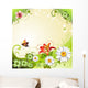 Springtime Background With Flowers and Butterflies Wall Mural