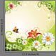 Springtime Background With Flowers and Butterflies Wall Mural