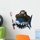 Shark Pirate and Toothbrush Wall Decal