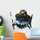Shark Pirate and Toothbrush Wall Decal