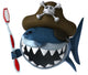 Shark Pirate and Toothbrush Wall Decal