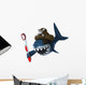 Shark Pirate and Toothbrush Wall Decal