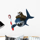 Shark Pirate and Toothbrush Wall Decal