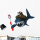 Shark Pirate and Toothbrush Wall Decal