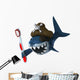 Shark Pirate and Toothbrush Wall Decal