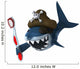 Shark Pirate and Toothbrush Wall Decal