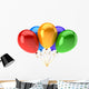 Party balloons colorful red orange green cyan blue decoration Wall Decal